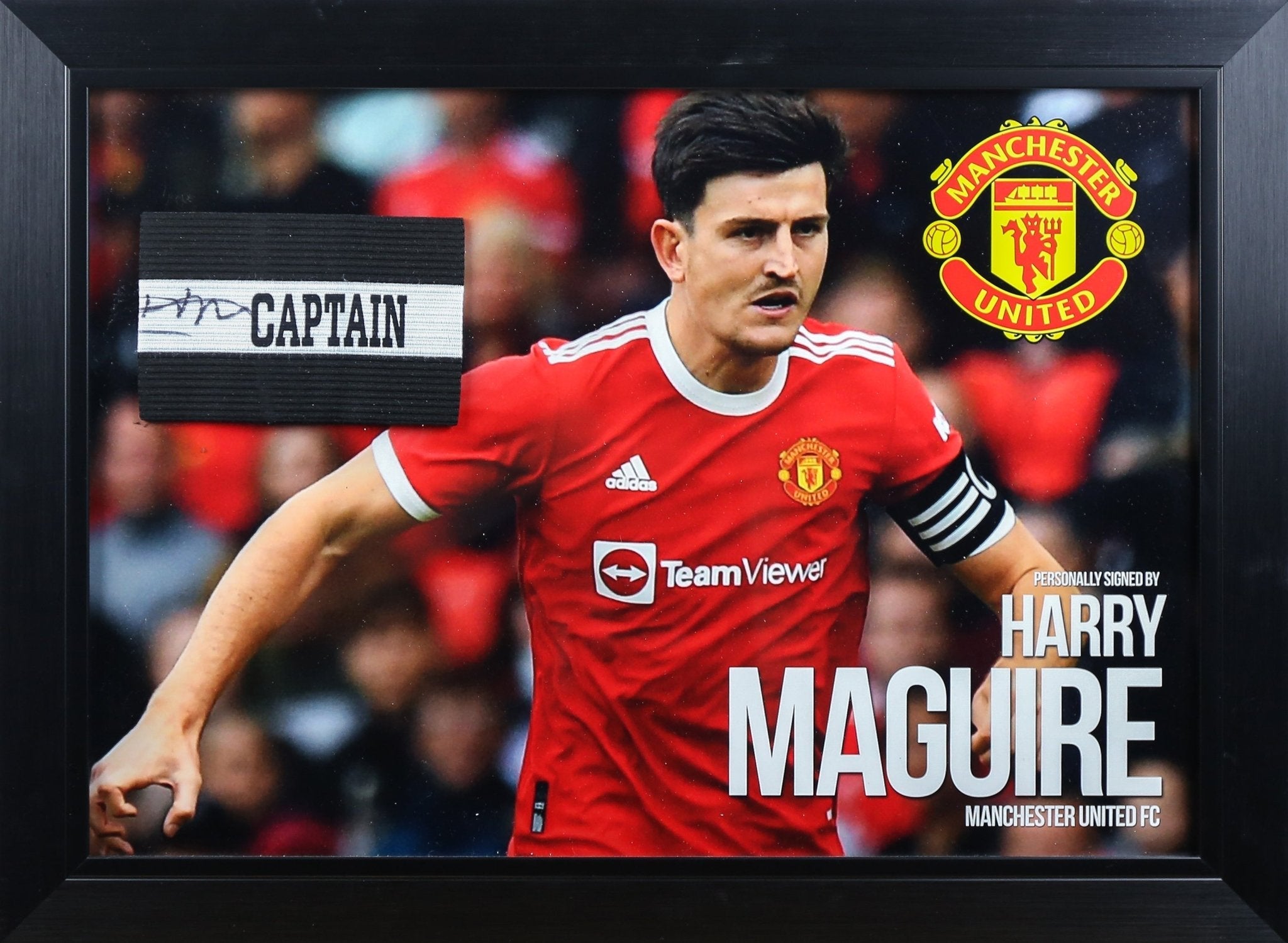 Harry Maguire Signed Captains Armband Framed Display - Memorabilia Framers Shop